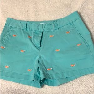 Vineyard Vines turquoise embroidered boat shorts